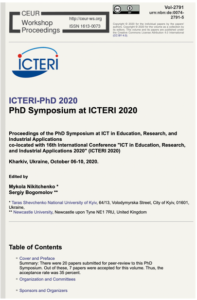 ICTERI 2020 Proc. Vol. 3